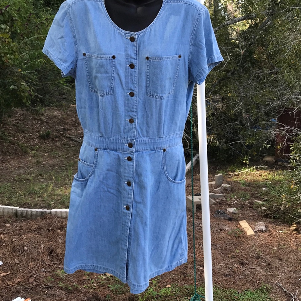 Vintage Lizwear jean jumpsuit romper w/skirt Sz 10